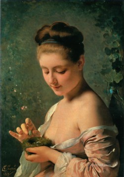 ラ・ラガッツァ・コル・ニドの女性 チャールズ・ジョシュア・チャップリン Oil Paintings